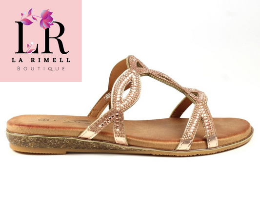 Lunar Gold Crystal Sandals